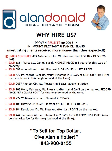 Alan Donald Realtor Track Record Listings in Mount Pleasant SC